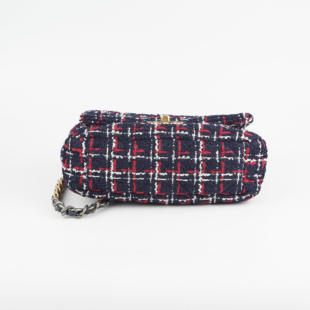 Chanel 19 Small Tweed Navy Bag