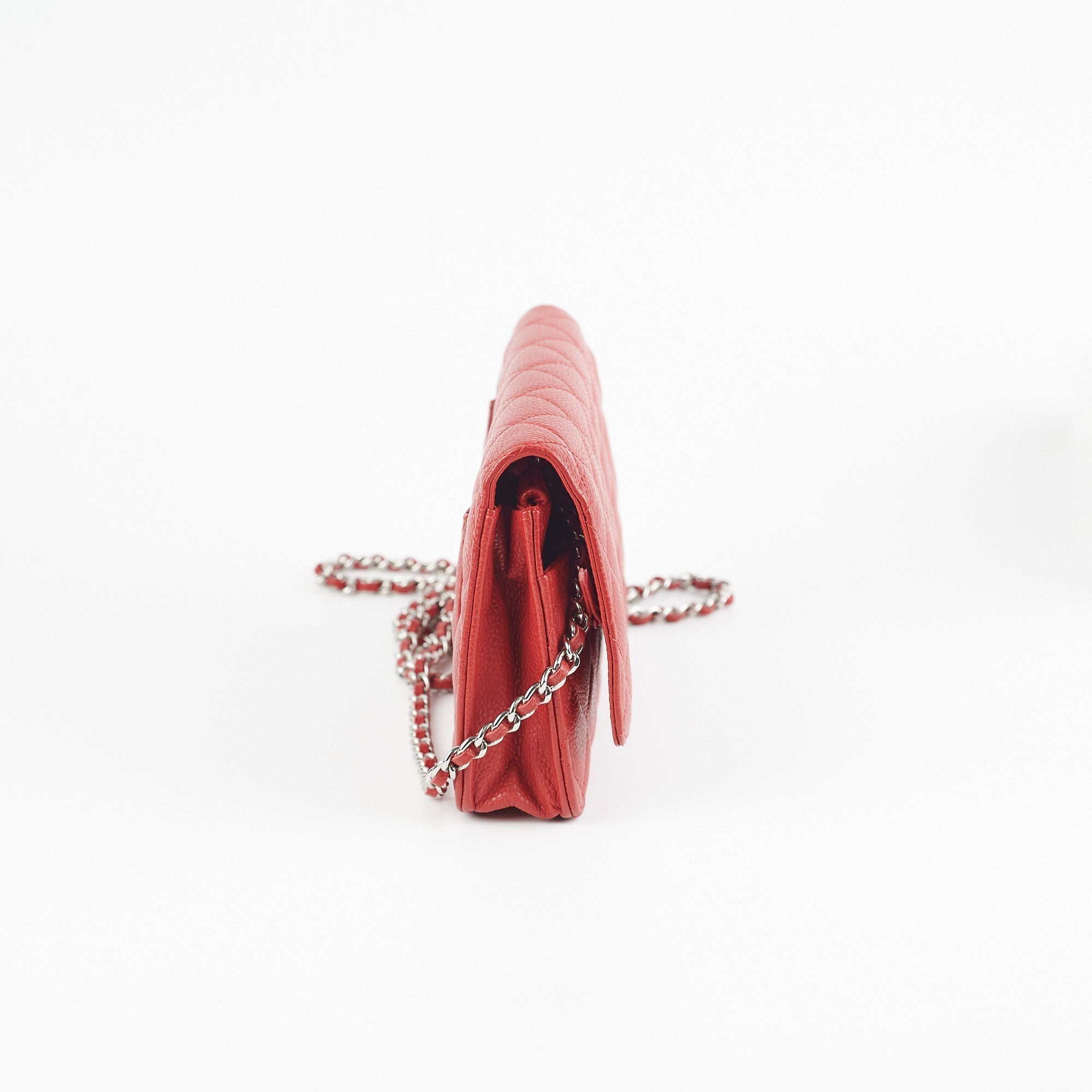 Chanel WOC Wallet On Chain Caviar Red