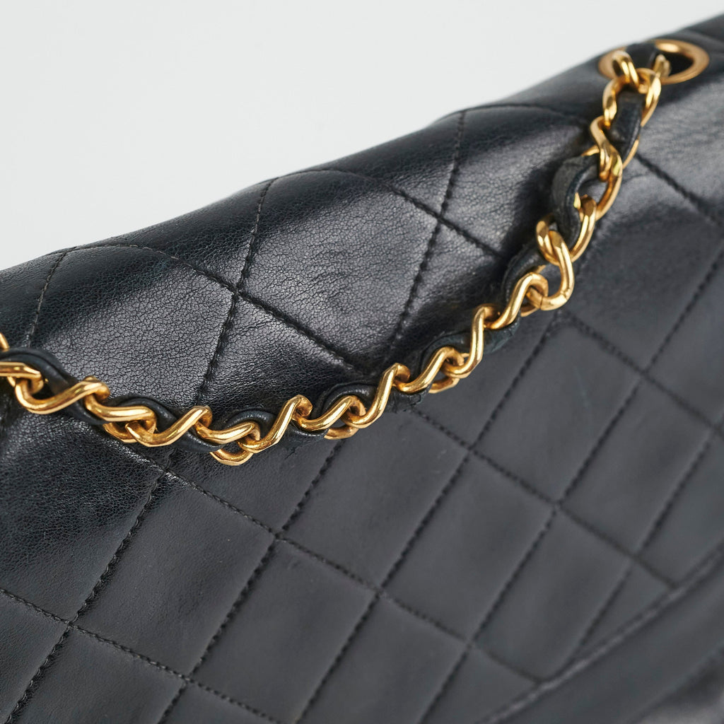 Chanel Diana Lambskin Black Medium