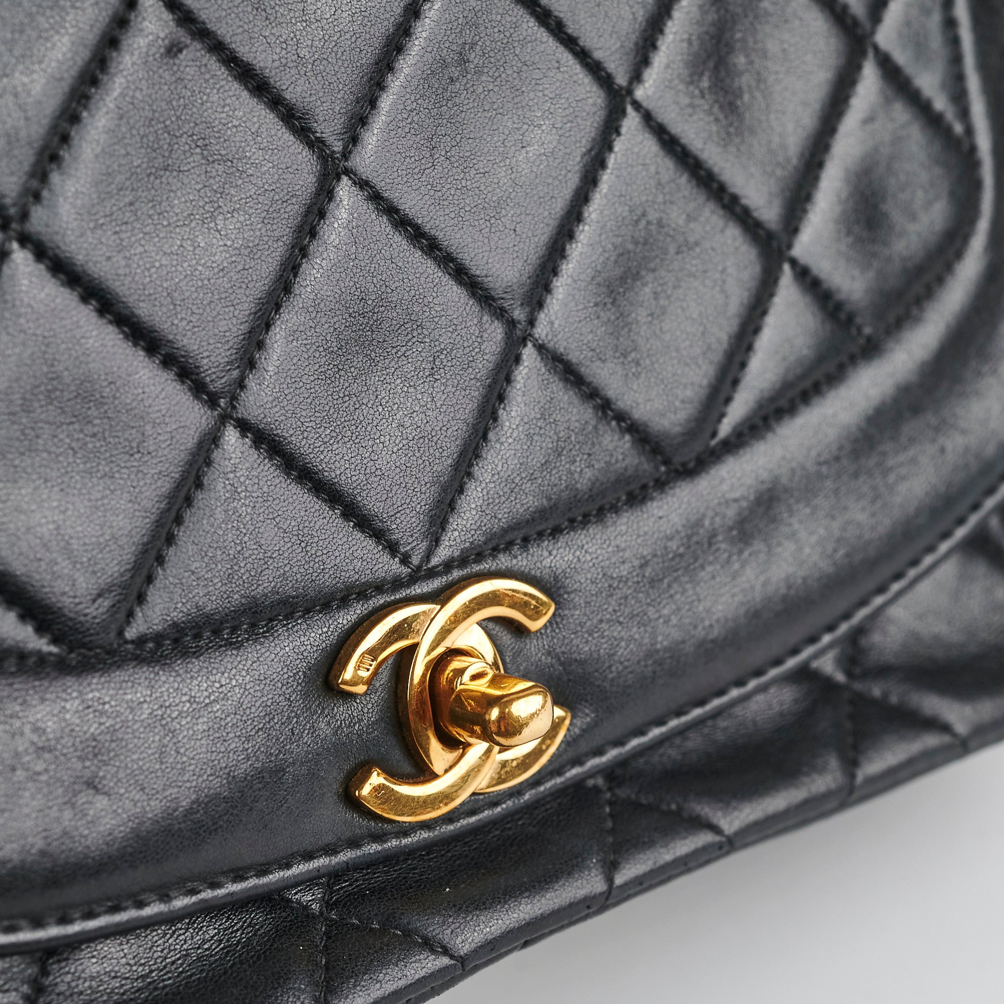 Chanel Diana Lambskin Black Medium