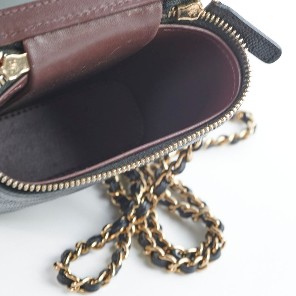 Chanel 23C Small Vanity Case Caviar Black Crossbody Bag