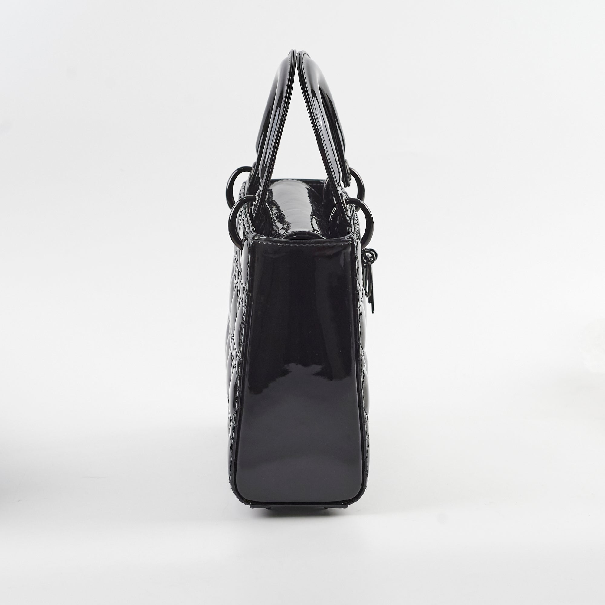 Christian Dior Small Lady Dior Patent Black