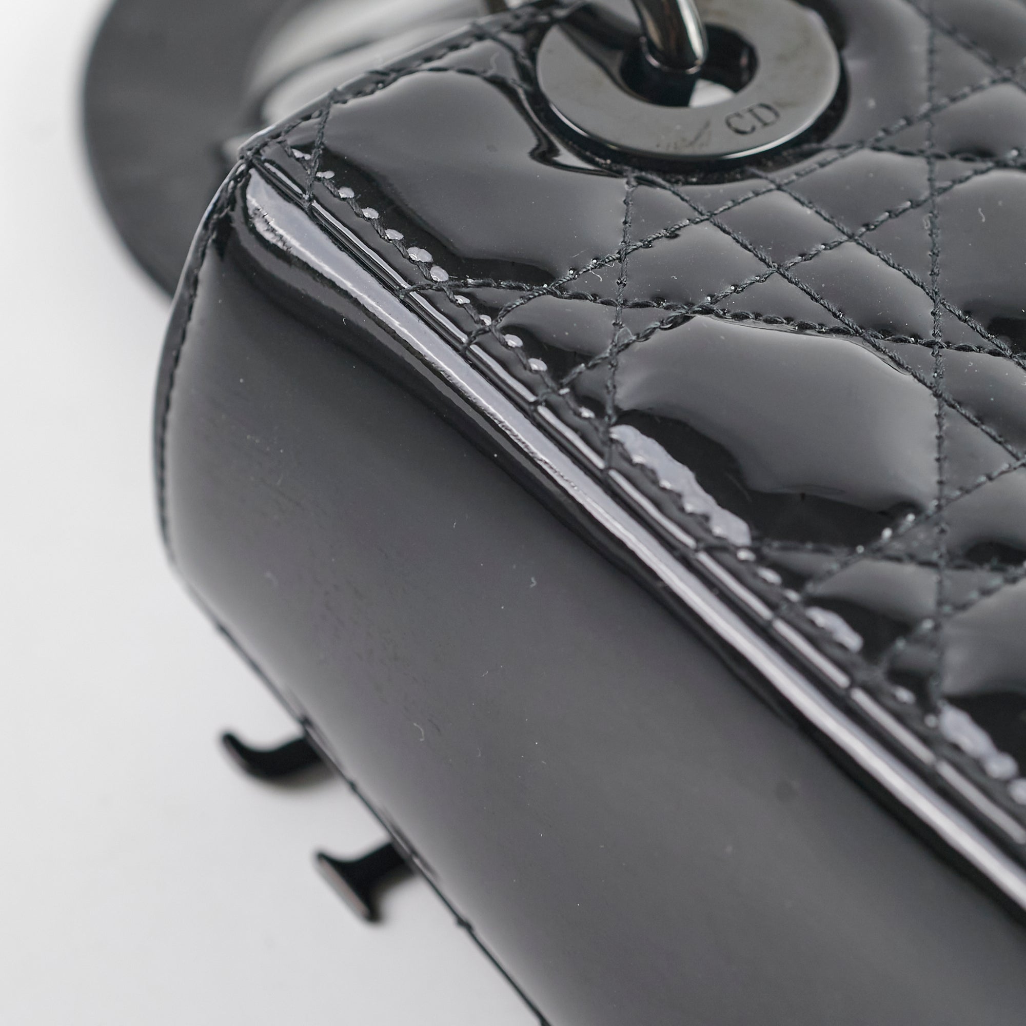 Christian Dior Small Lady Dior Patent Black
