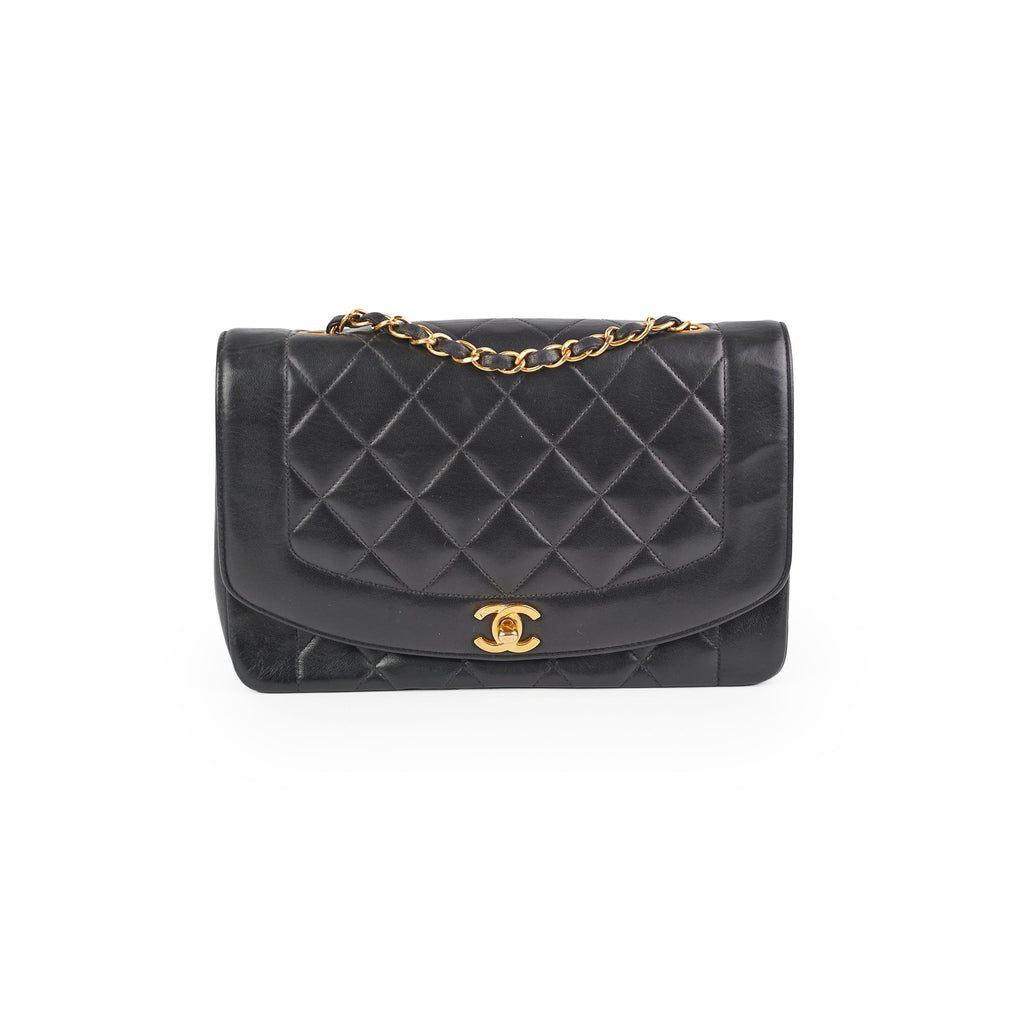 Chanel Diana Lambskin Black Medium