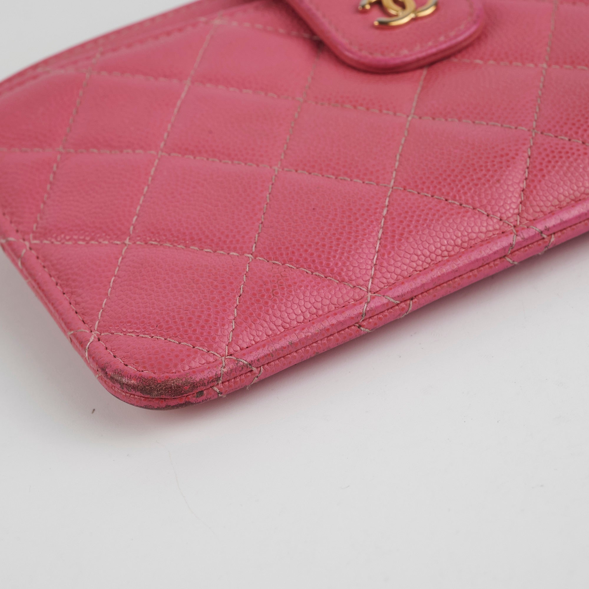 Chanel Pink Caviar Wallet Pouch