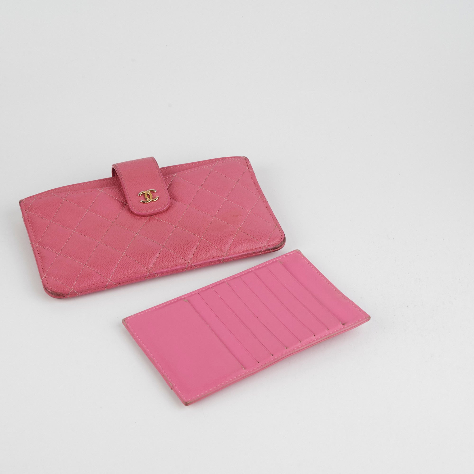 Chanel Pink Caviar Wallet Pouch