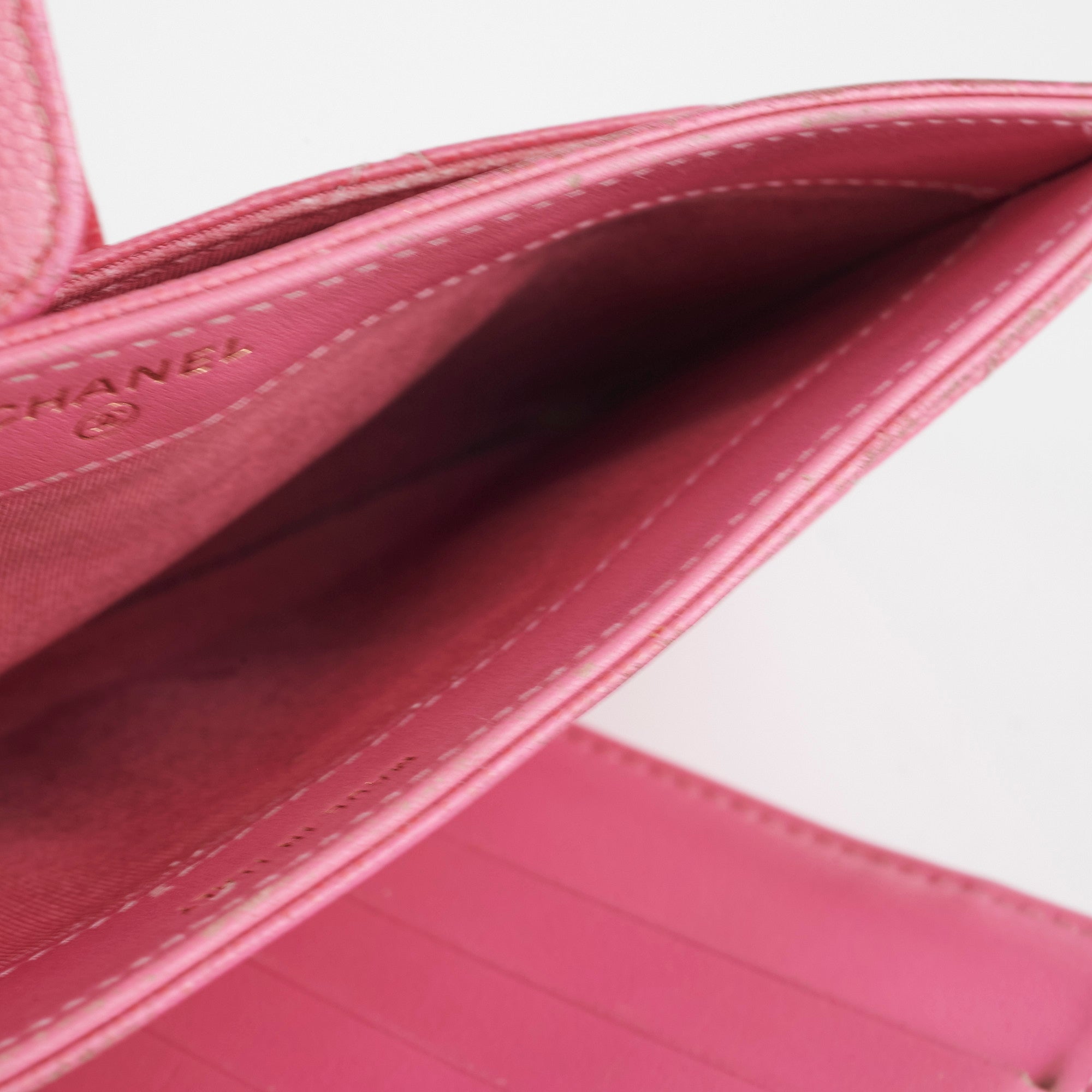 Chanel Pink Caviar Wallet Pouch