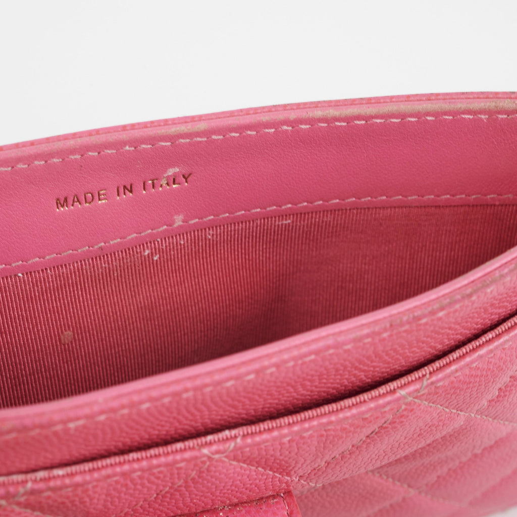 Chanel Pink Caviar Wallet Pouch