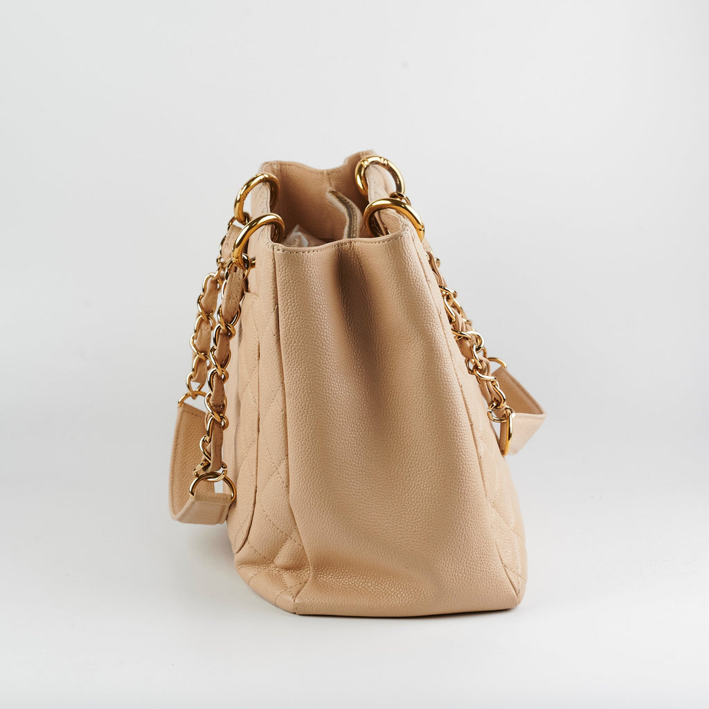 Chanel Caviar Grand Shopping Tote Beige