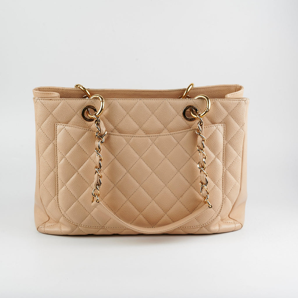 Chanel Caviar Grand Shopping Tote Beige