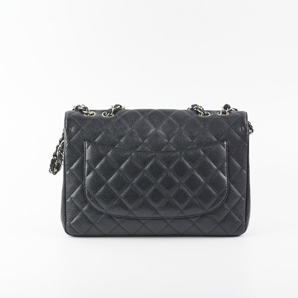 Chanel Jumbo Classic Single Flap Black Caviar Bag