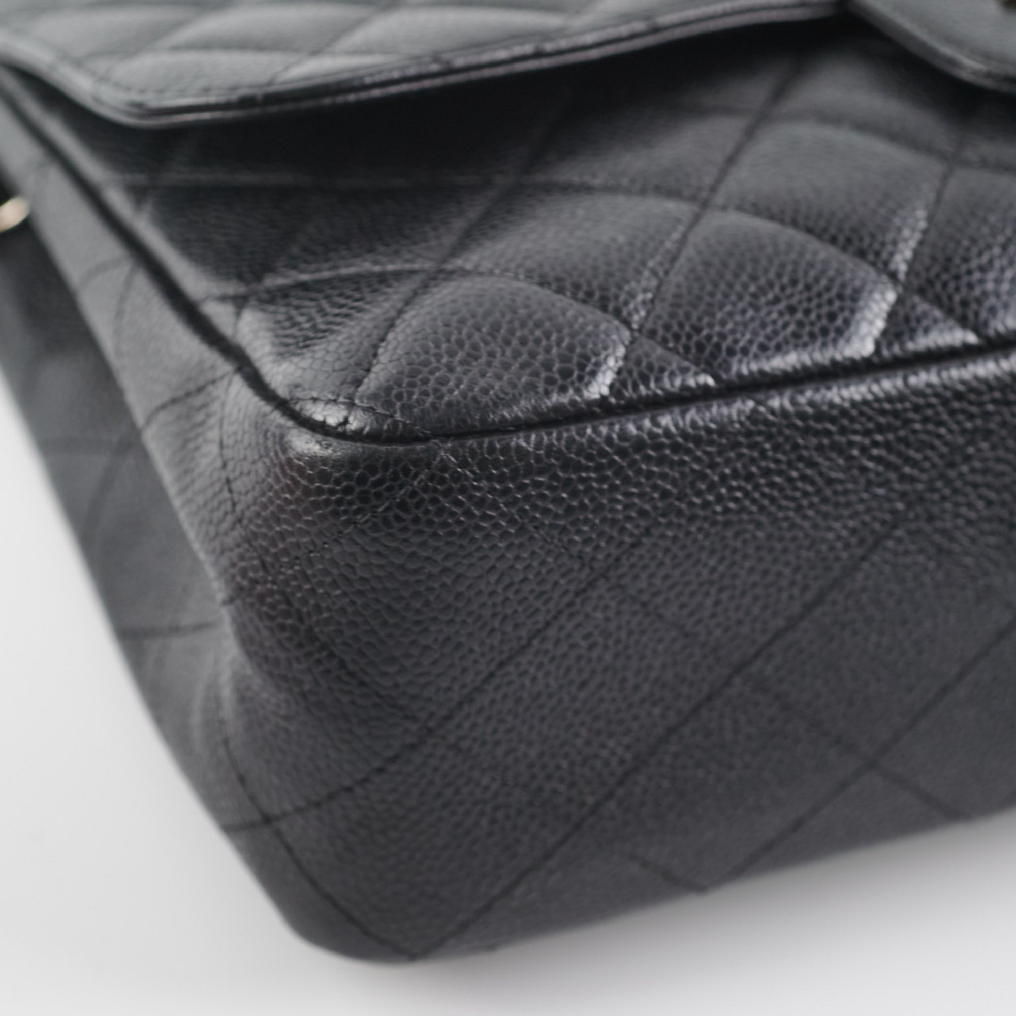 Chanel Jumbo Classic Single Flap Black Caviar Bag
