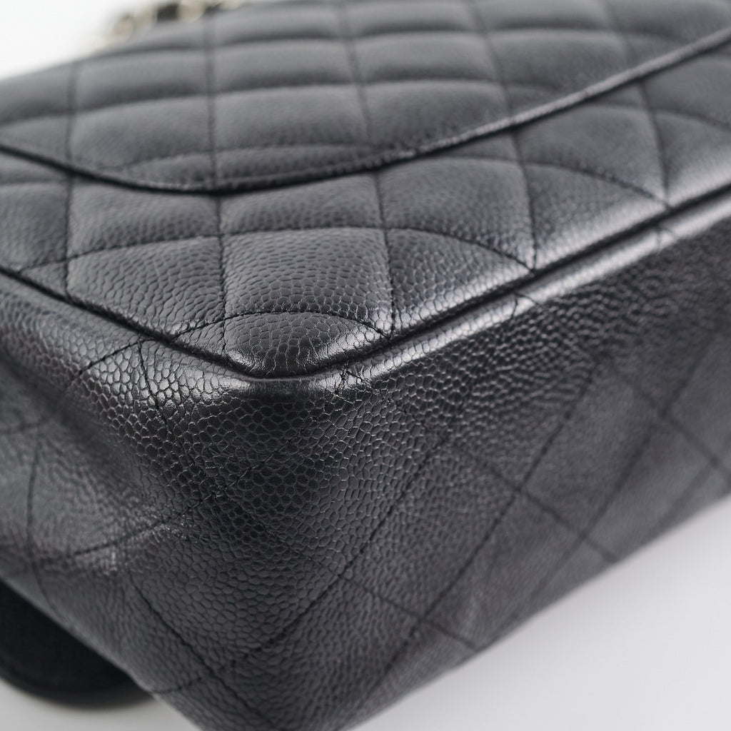 Chanel Jumbo Classic Single Flap Black Caviar Bag