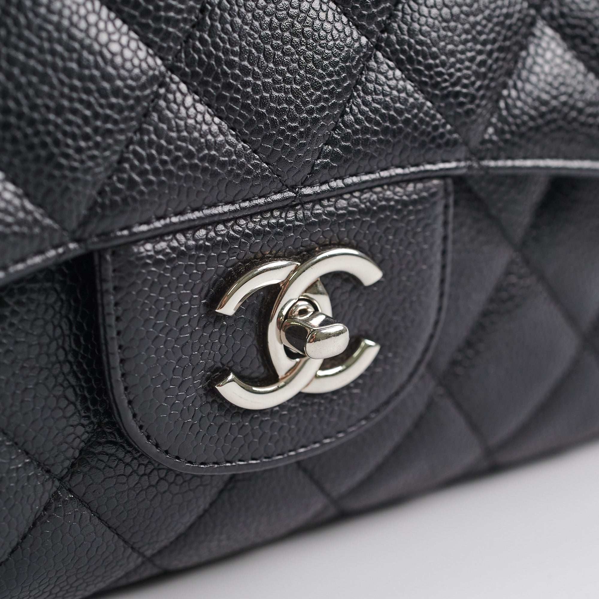 Chanel Jumbo Classic Single Flap Black Caviar Bag