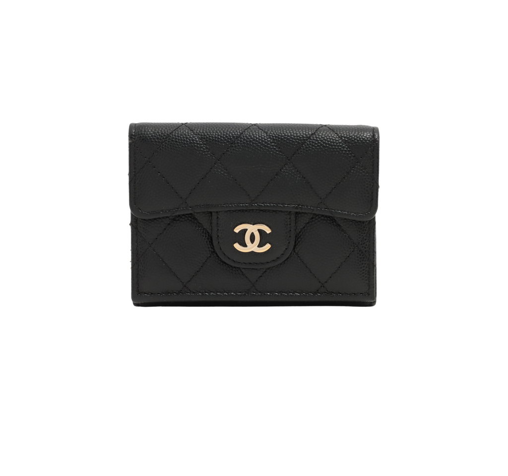Chanel Caviar Black Fold Wallet