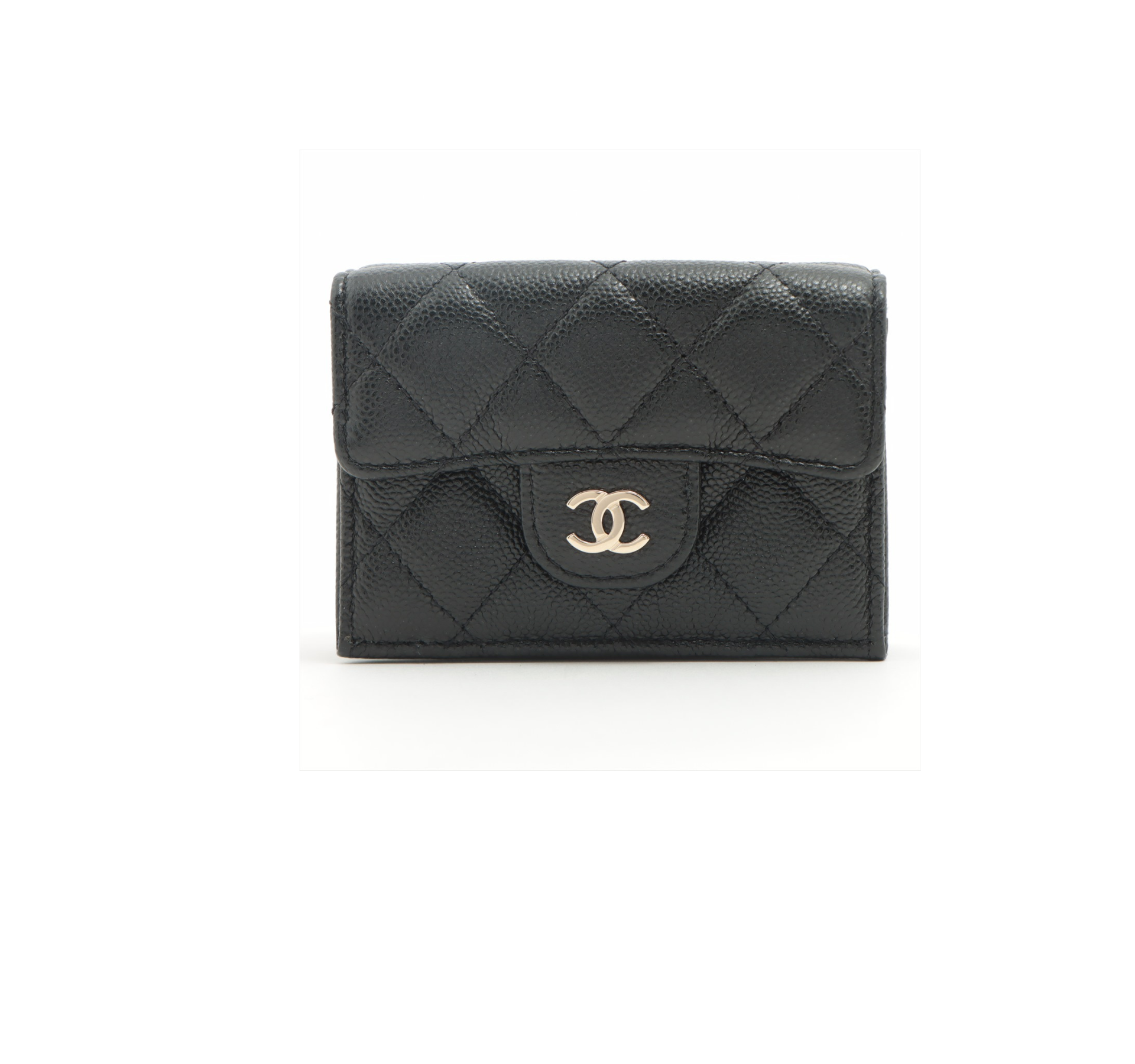 Chanel Compact Caviar Black Wallet