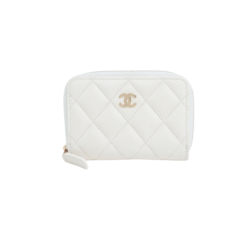 Chanel Caviar Coin case White