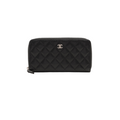 Chanel Caviar Long Zip Wallet Black