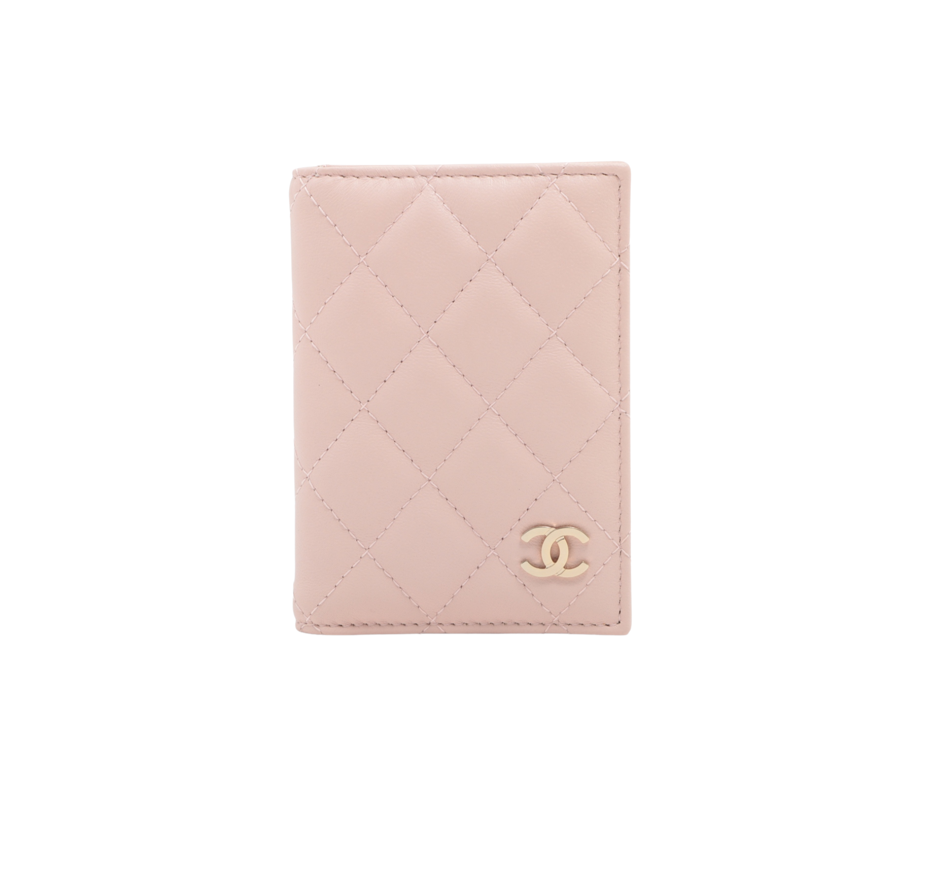 Chanel Vertical Fold Lambskin Pink Card Case