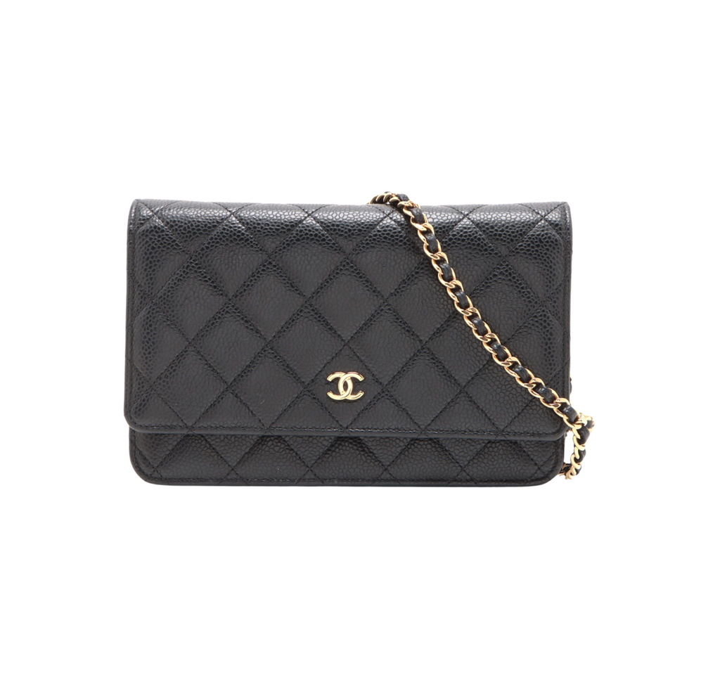 HOLD Chanel Caviar Wallet On Chain WOC Black (microchipped)