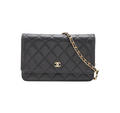 HOLD Chanel Caviar Wallet On Chain WOC Black (microchipped)