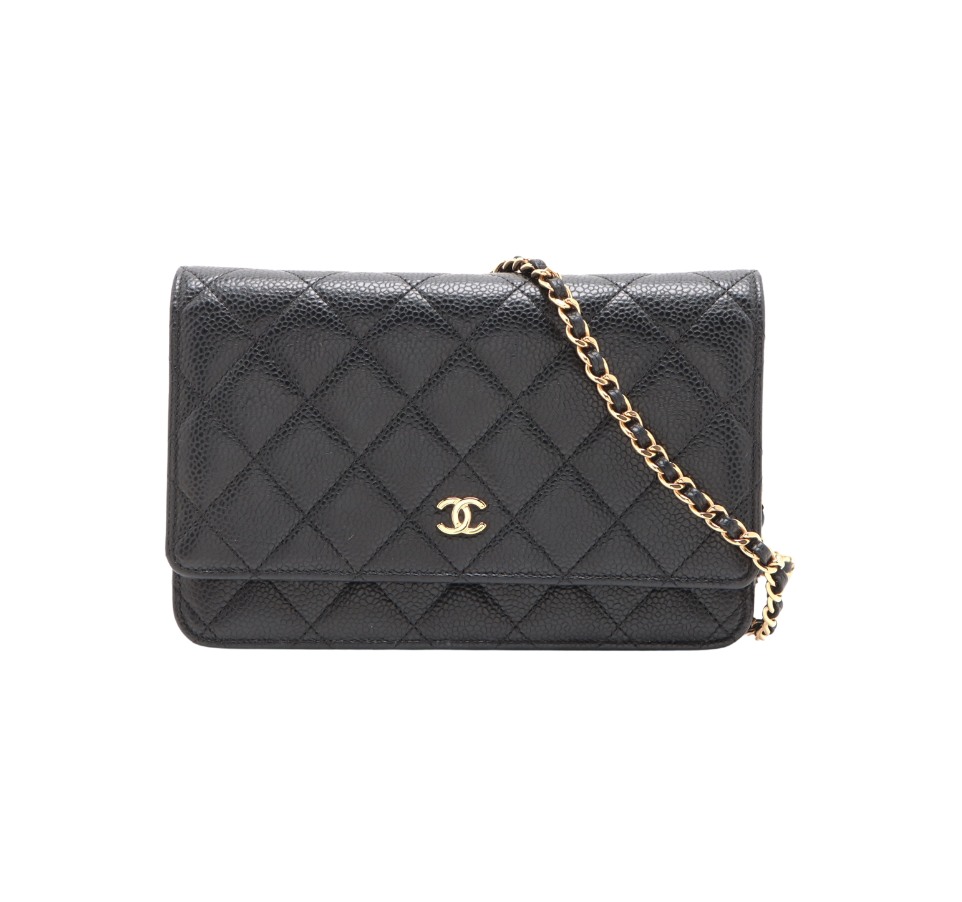 HOLD Chanel Caviar Wallet On Chain WOC Black (microchipped)