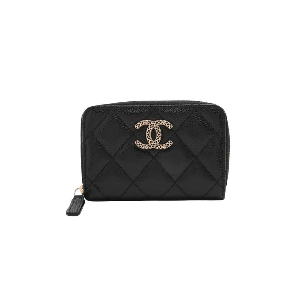 ITEM 16 - Chanel large CC Zip Compact Wallet Caviar Black (Microchip)