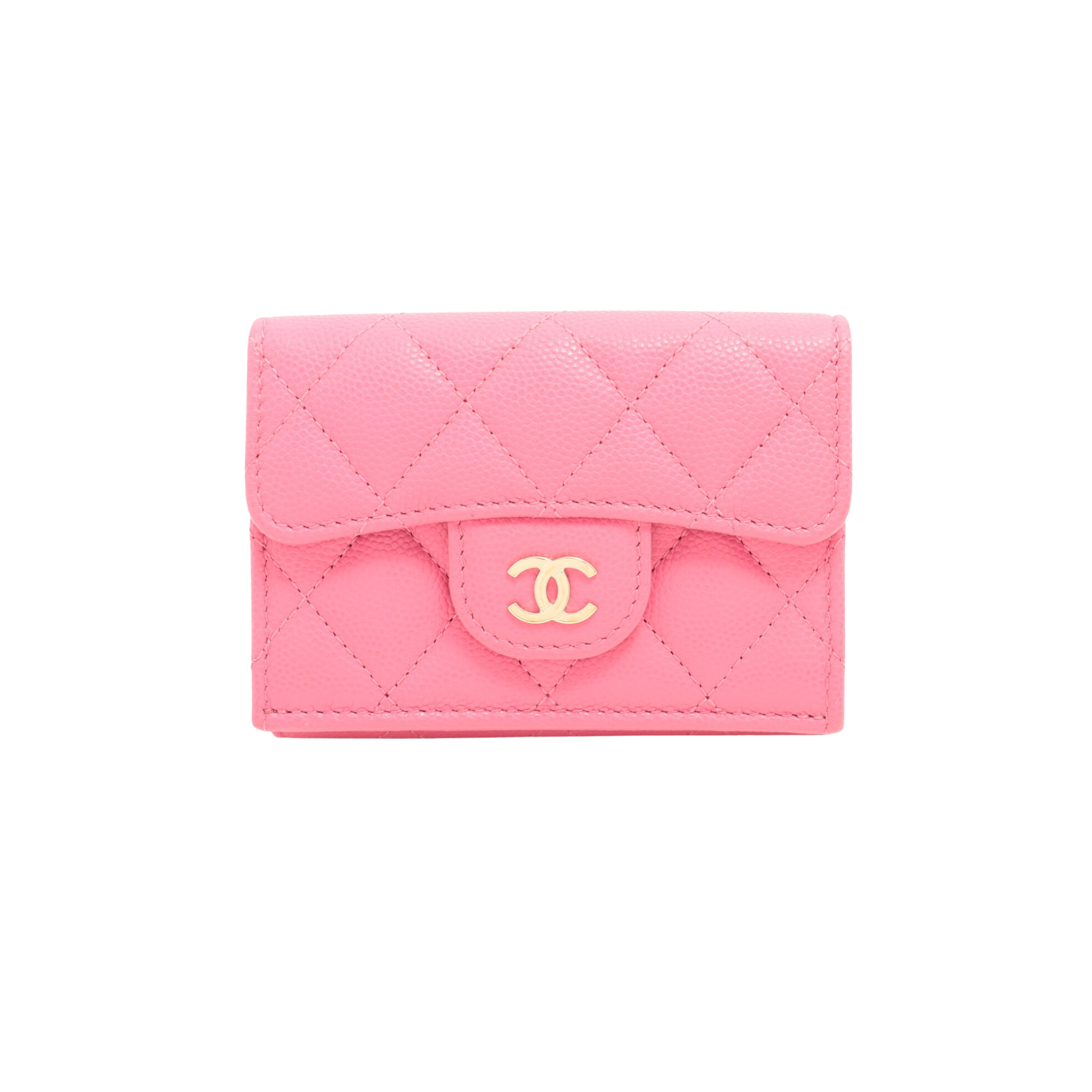 Chanel Pink Caviar Compact Wallet