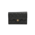 Chanel Black Caviar Compact Wallet