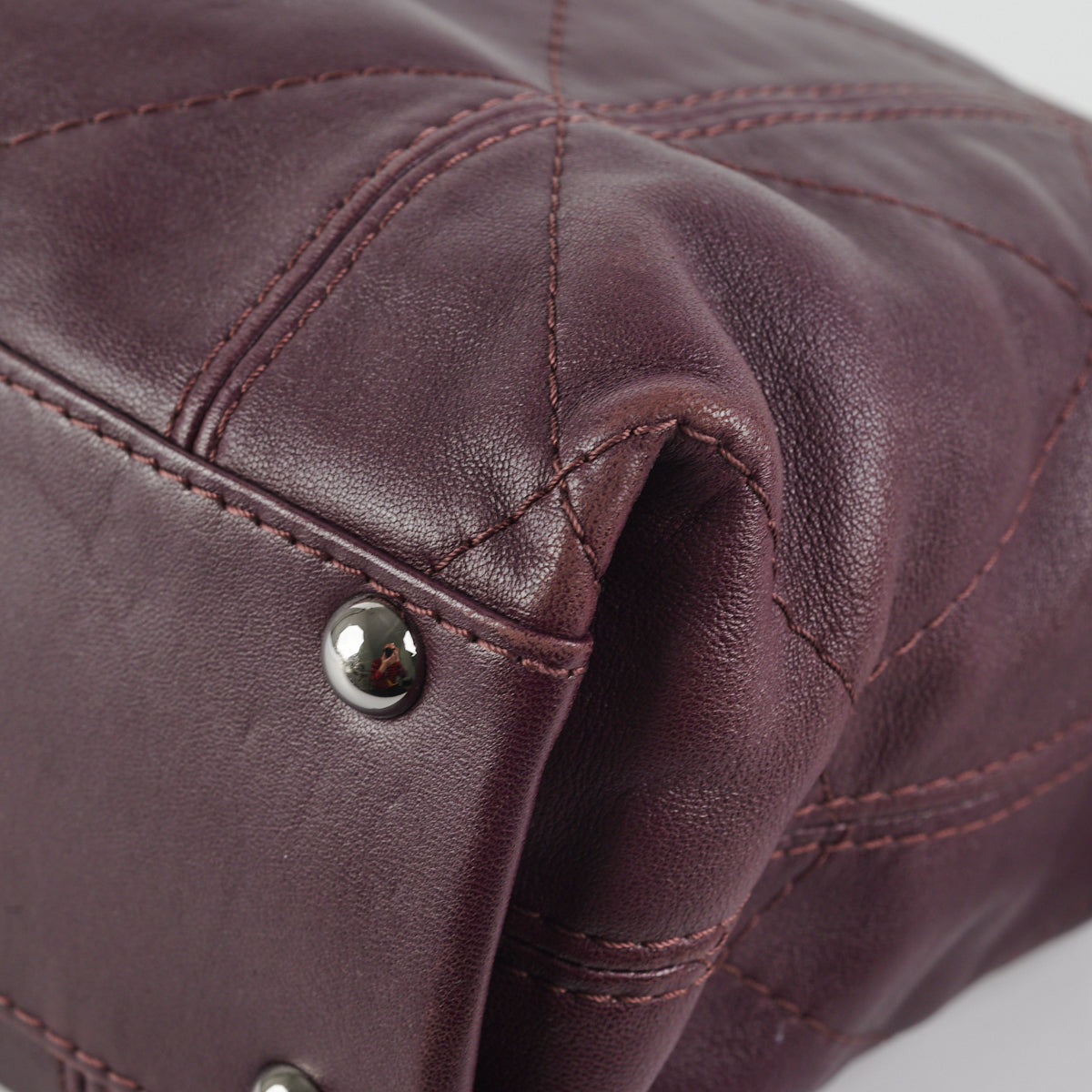 Chanel Quilted Tote Bag Dark Burgundy/Purple