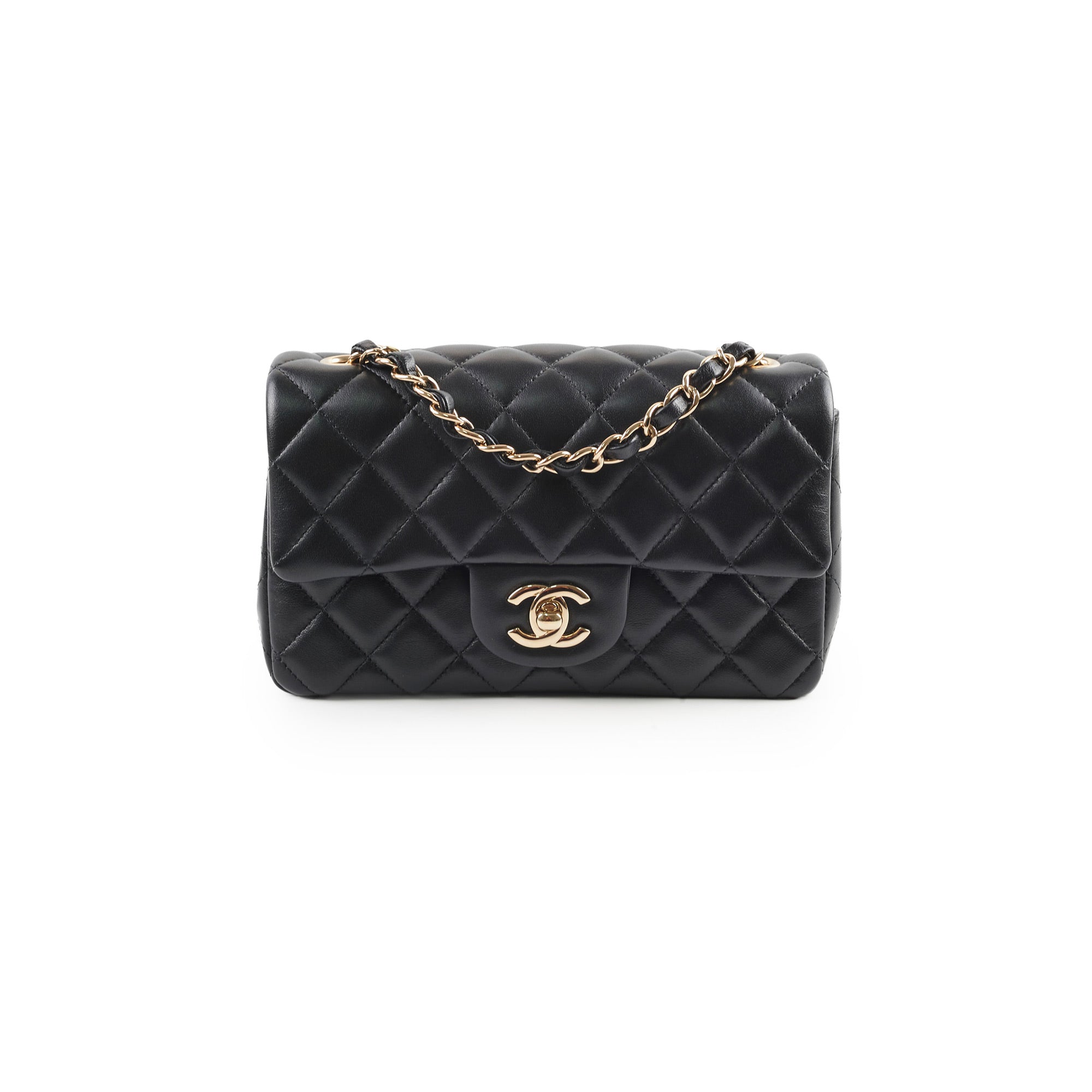 Chanel Mini Rectangle Lambskin Black Microchip