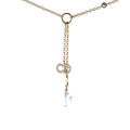 Christian Dior CD Gold Rhinestone Pearl Drop Necklace Costume Jewellery