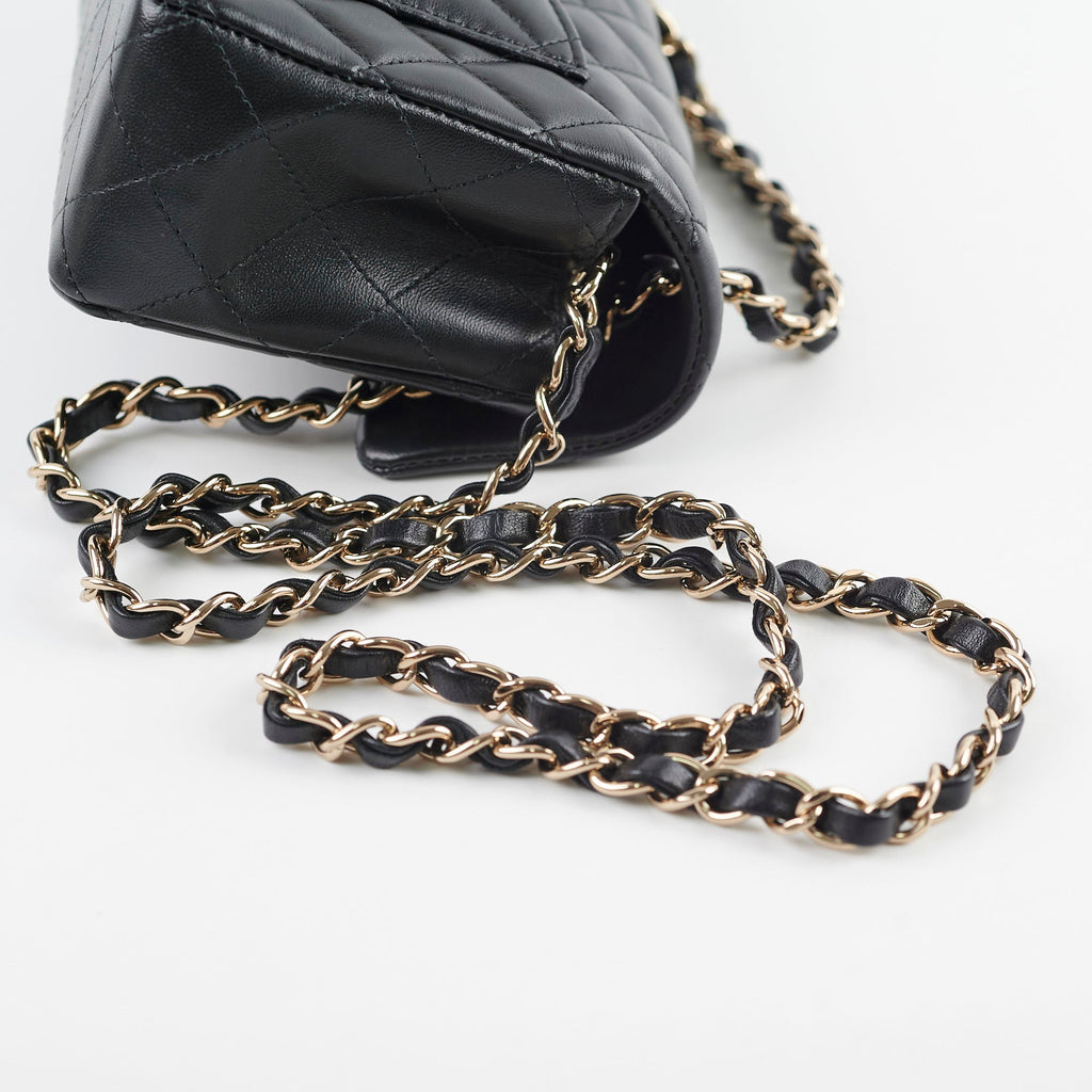 Chanel Mini Rectangle Lambskin Black Microchip