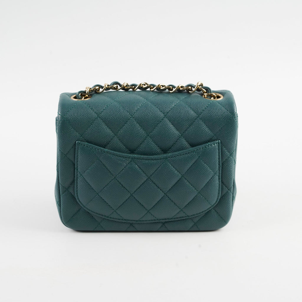 Chanel Caviar Mini Square Flap Turquoise Series 24