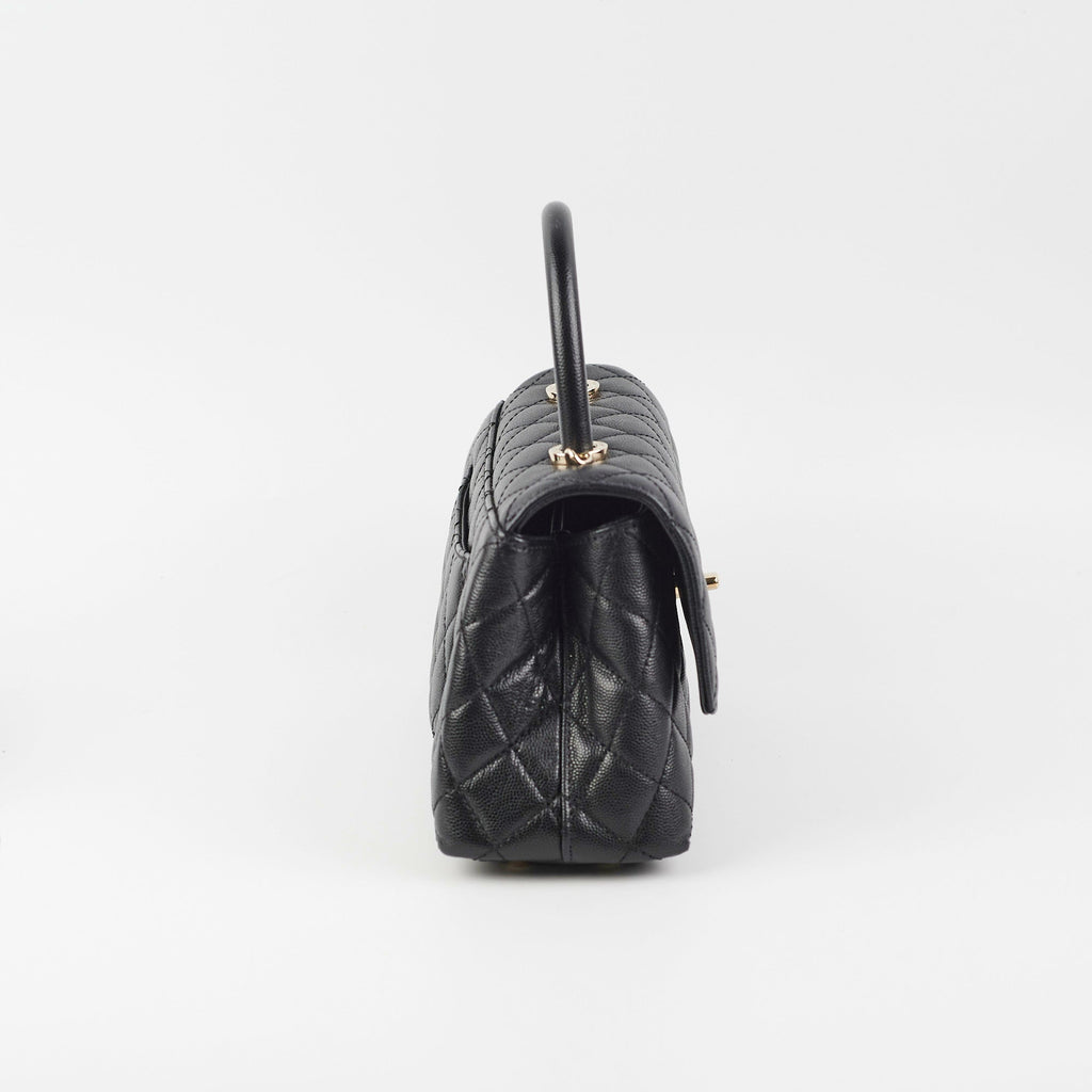 Chanel Small Coco Handle Caviar Black