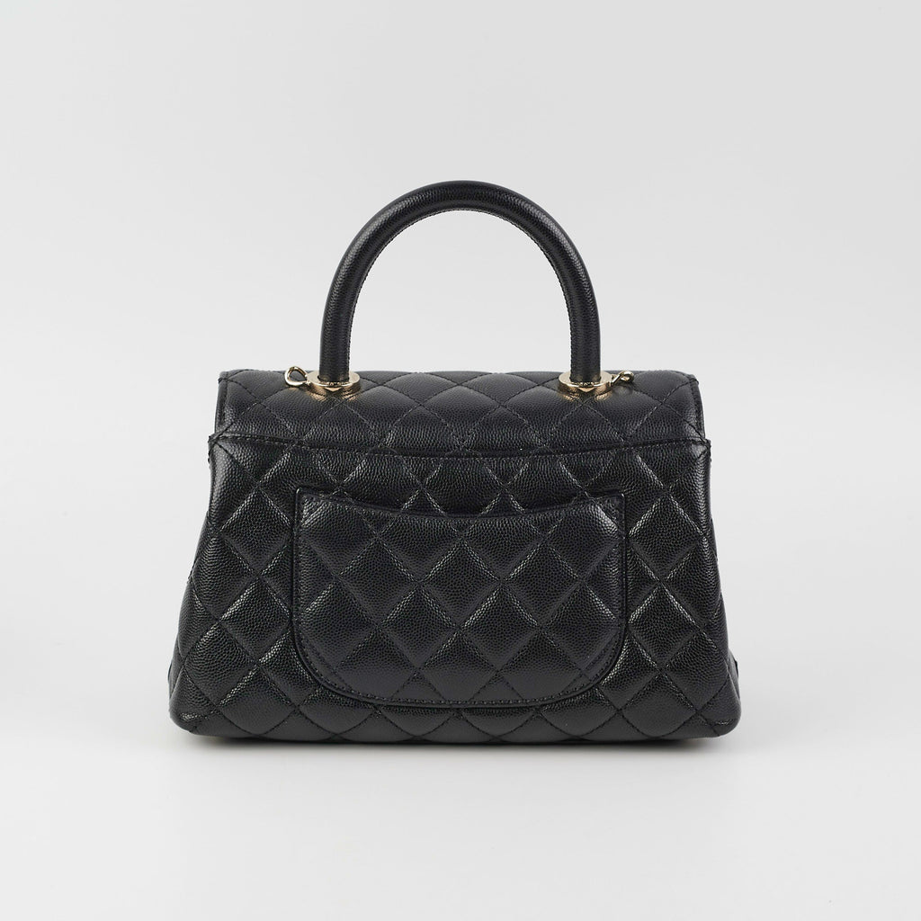 Chanel Small Coco Handle Caviar Black