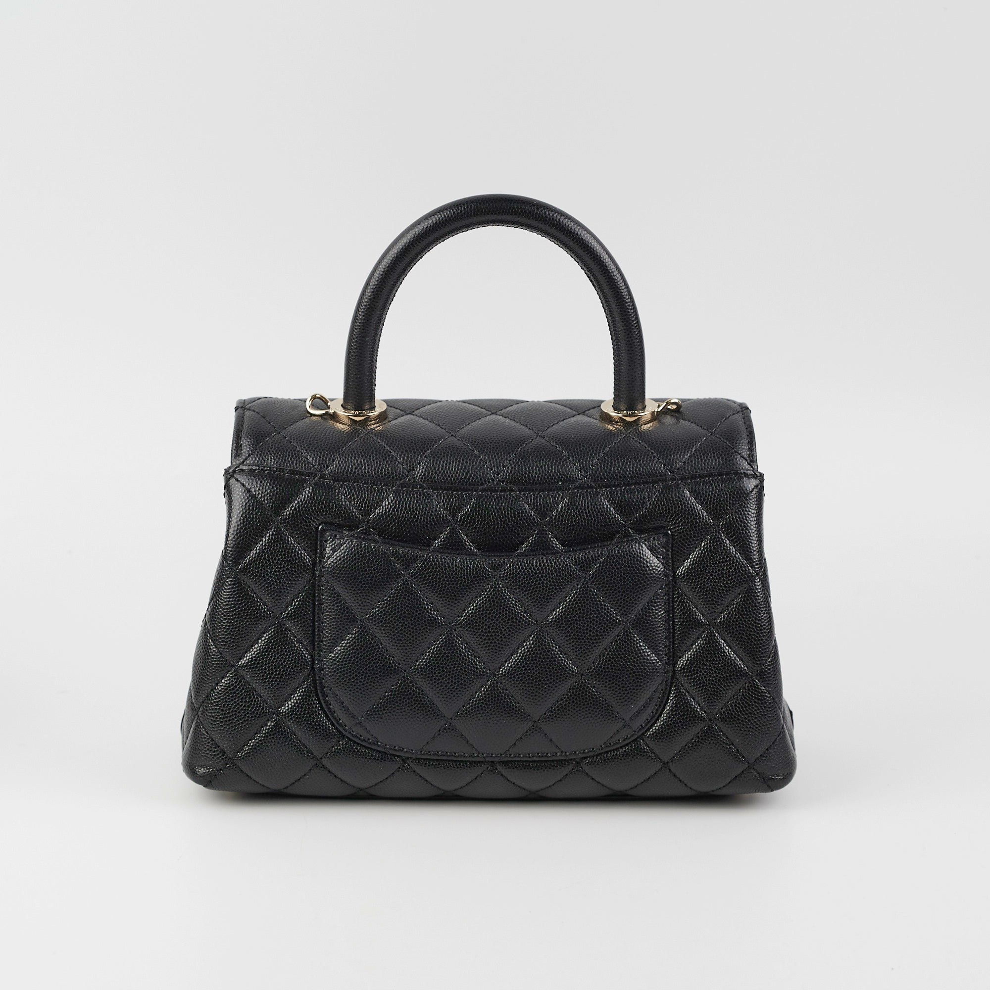Chanel Small Coco Handle Caviar Black