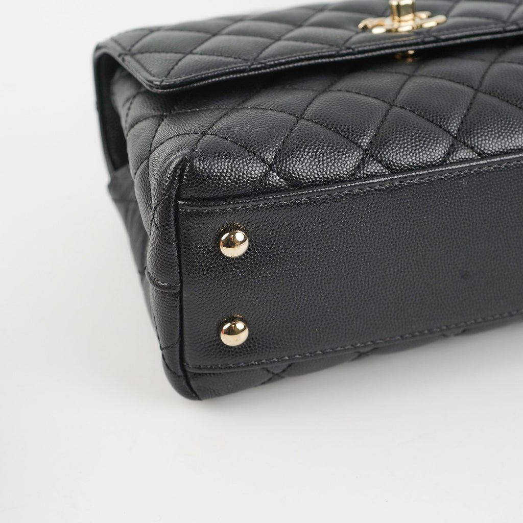 Chanel Small Coco Handle Caviar Black