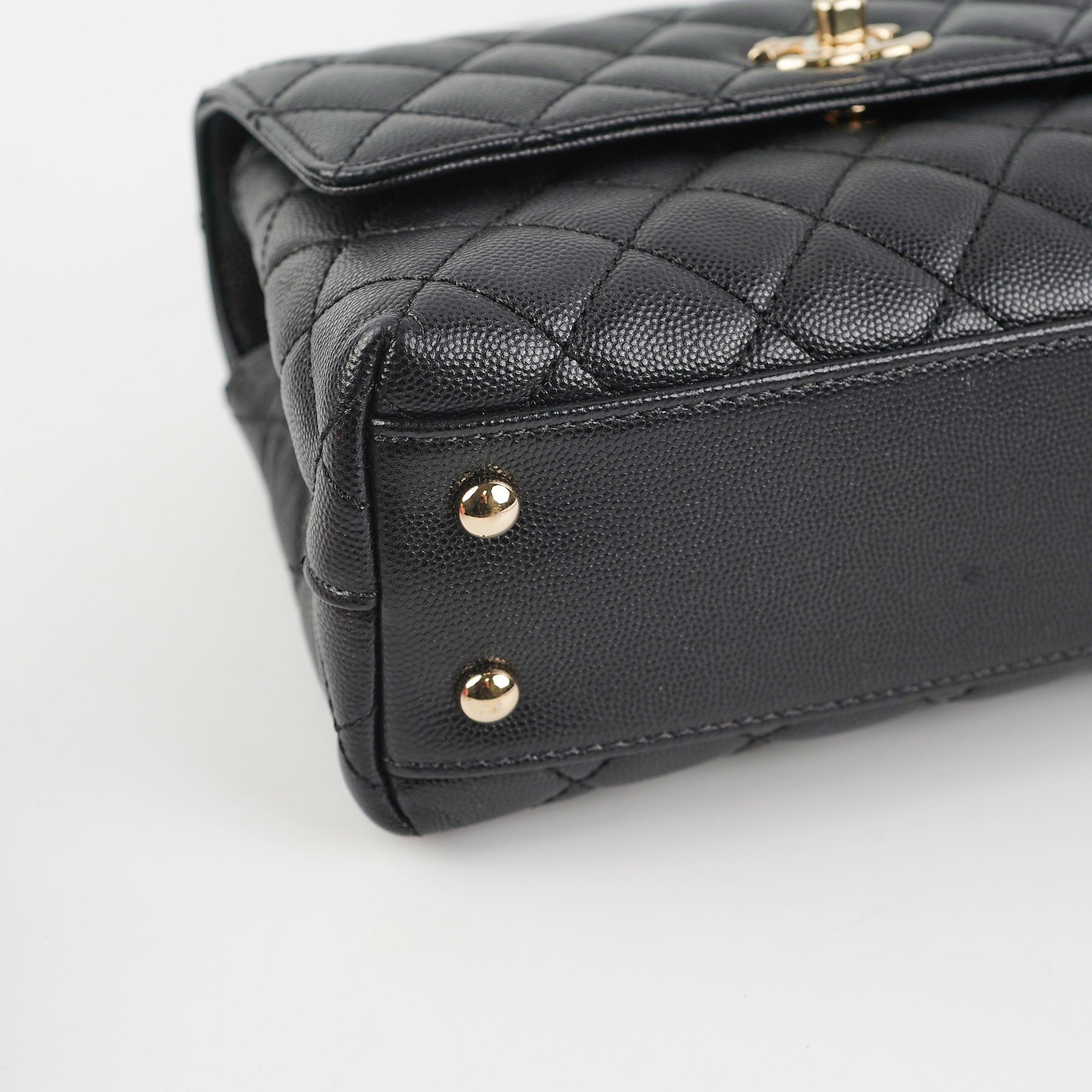 Chanel Small Coco Handle Caviar Black