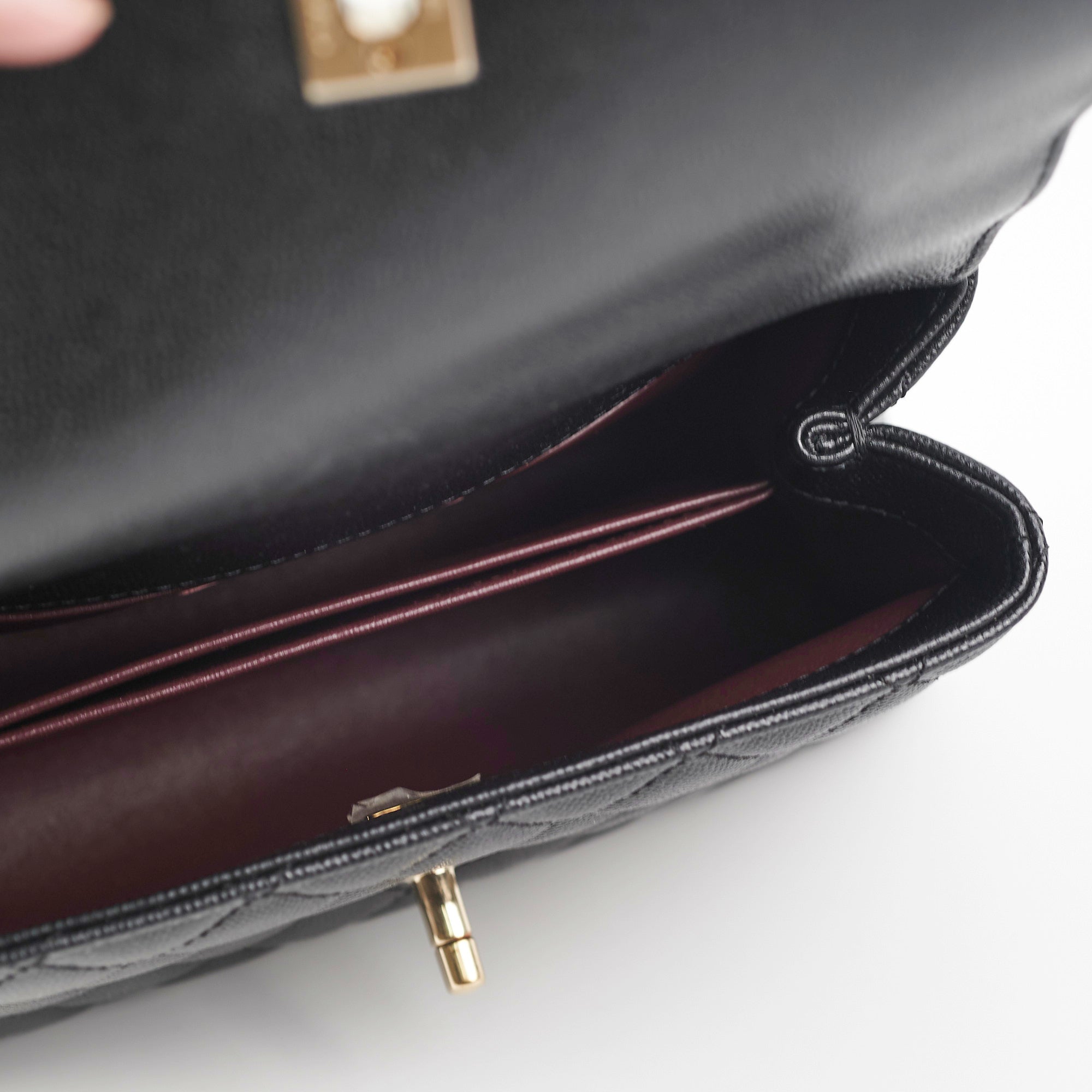 Chanel Small Coco Handle Caviar Black