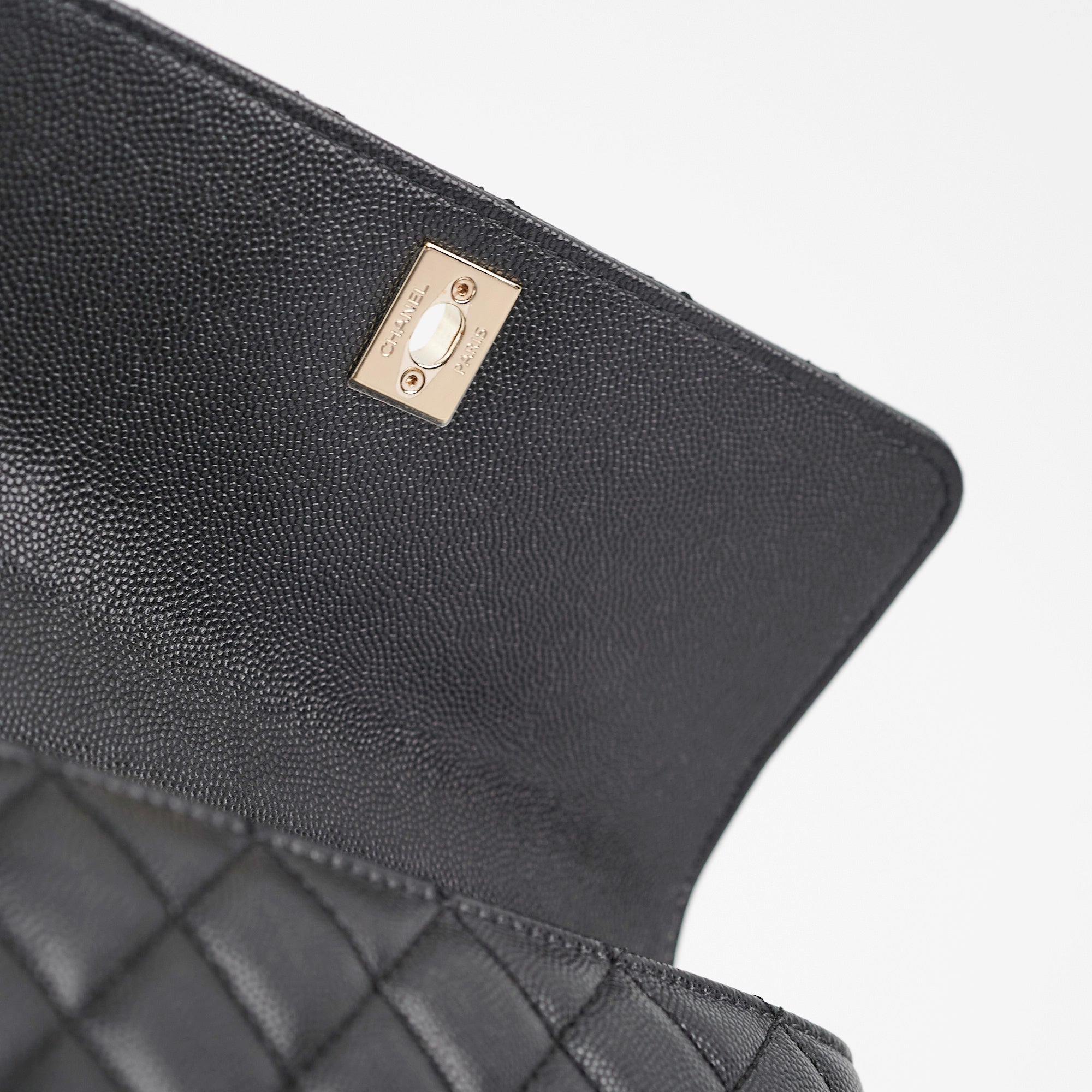 Chanel Small Coco Handle Caviar Black