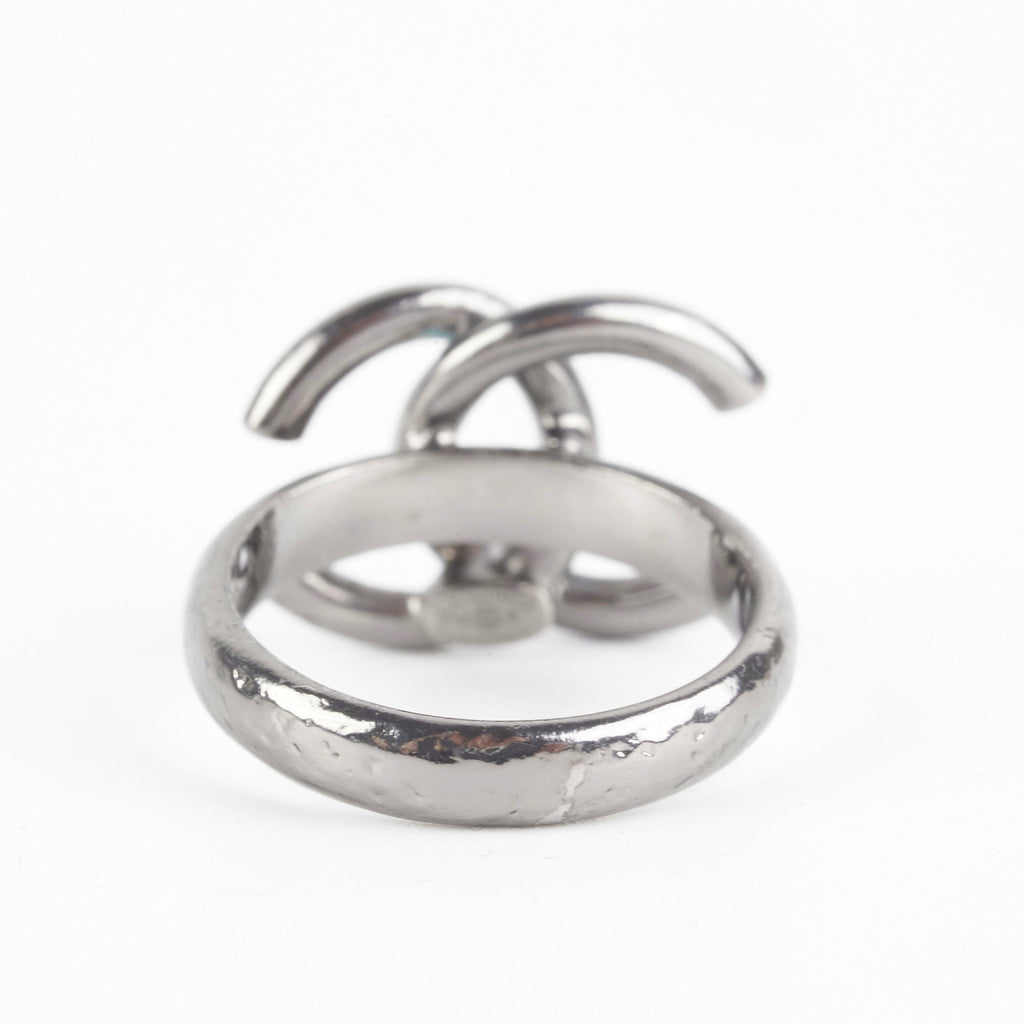 Chanel CC Crystal Logo Ring Costume Jewellery