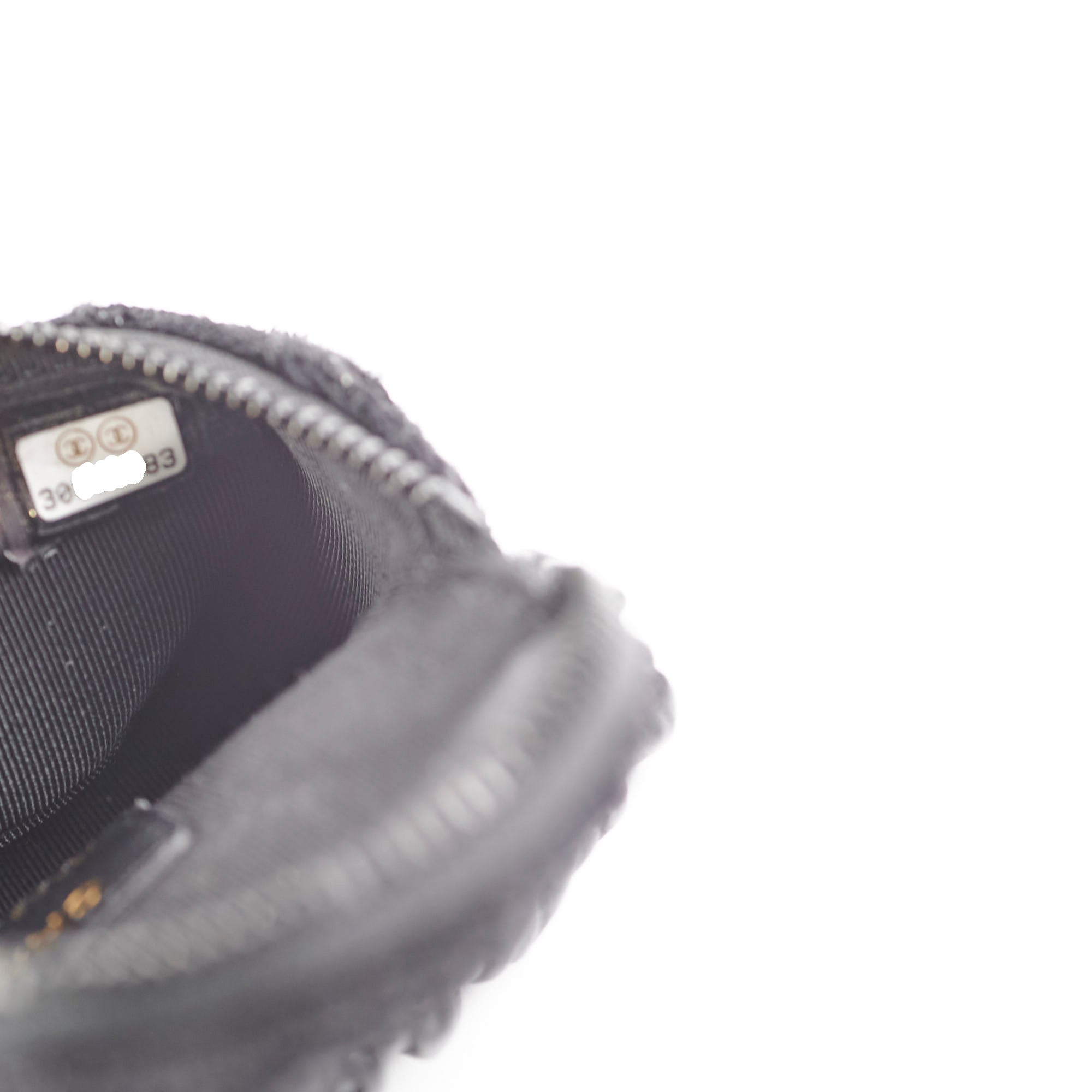 Chanel Wristlet Tweed Black Pouch - Series 30