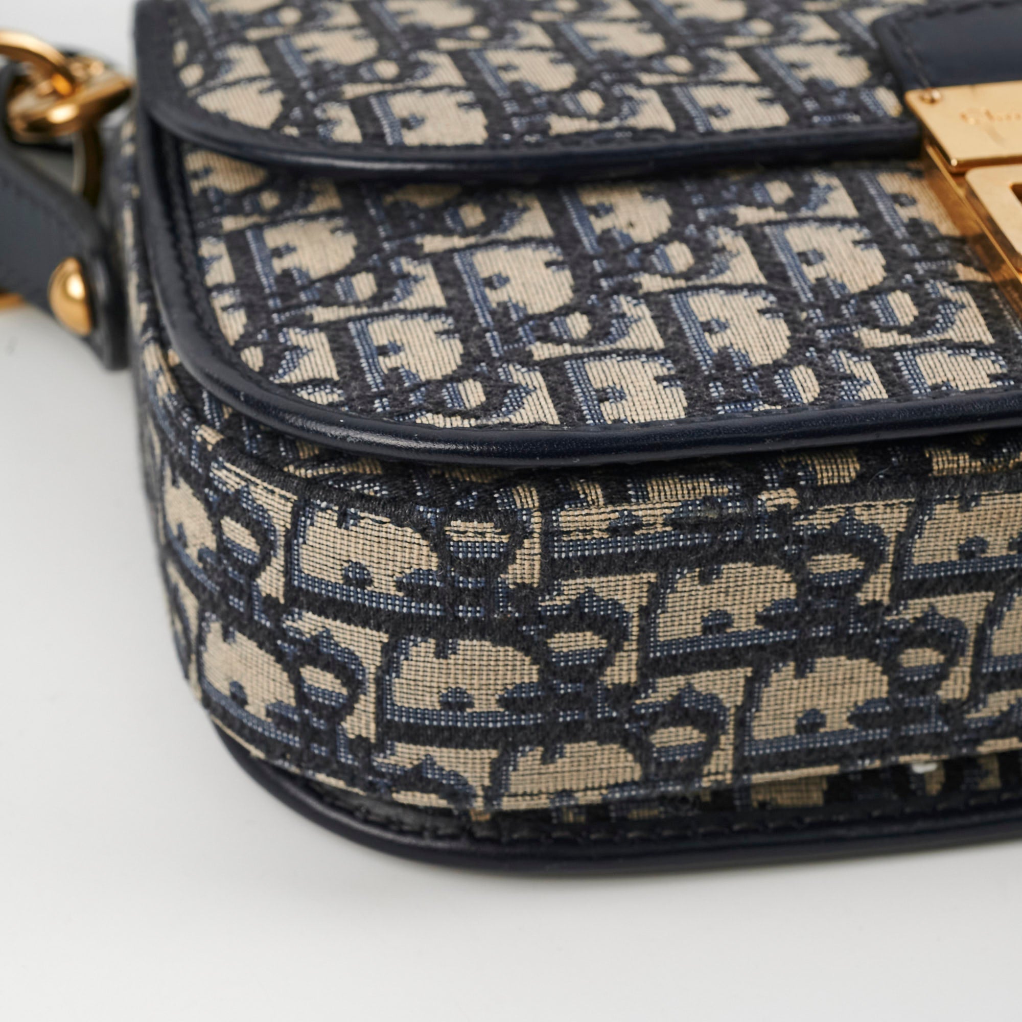 Christian Dior Totter Flap Navy Oblique Crossbody