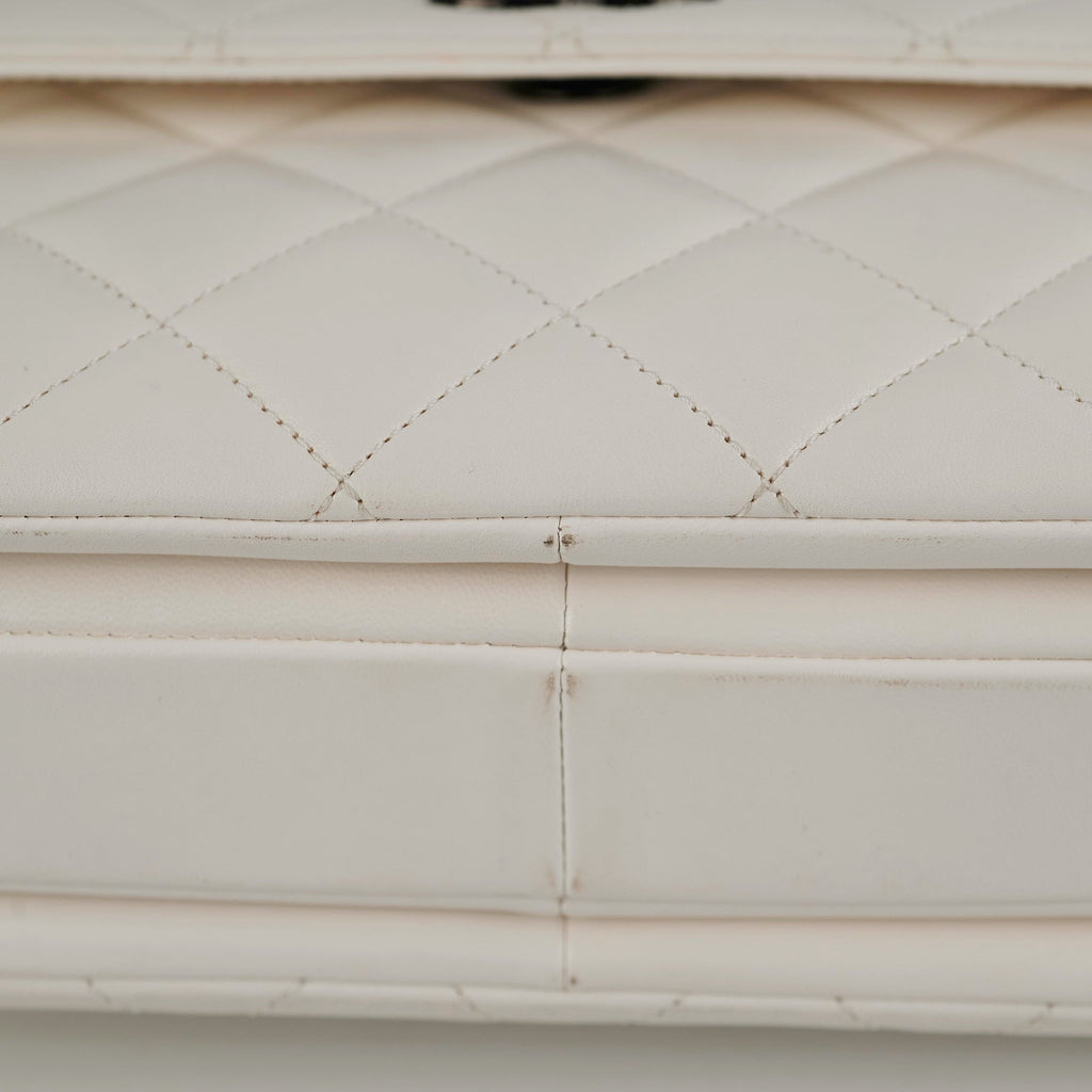 Chanel Quilted Small Trendy CC Dual Handle Flap Bag White (Microchipped)