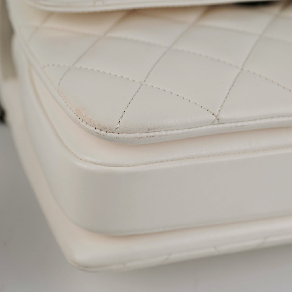 Chanel Quilted Small Trendy CC Dual Handle Flap Bag White (Microchipped)