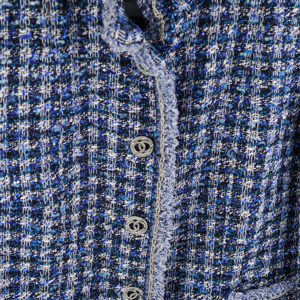 Chanel Tweed Jacket Blue