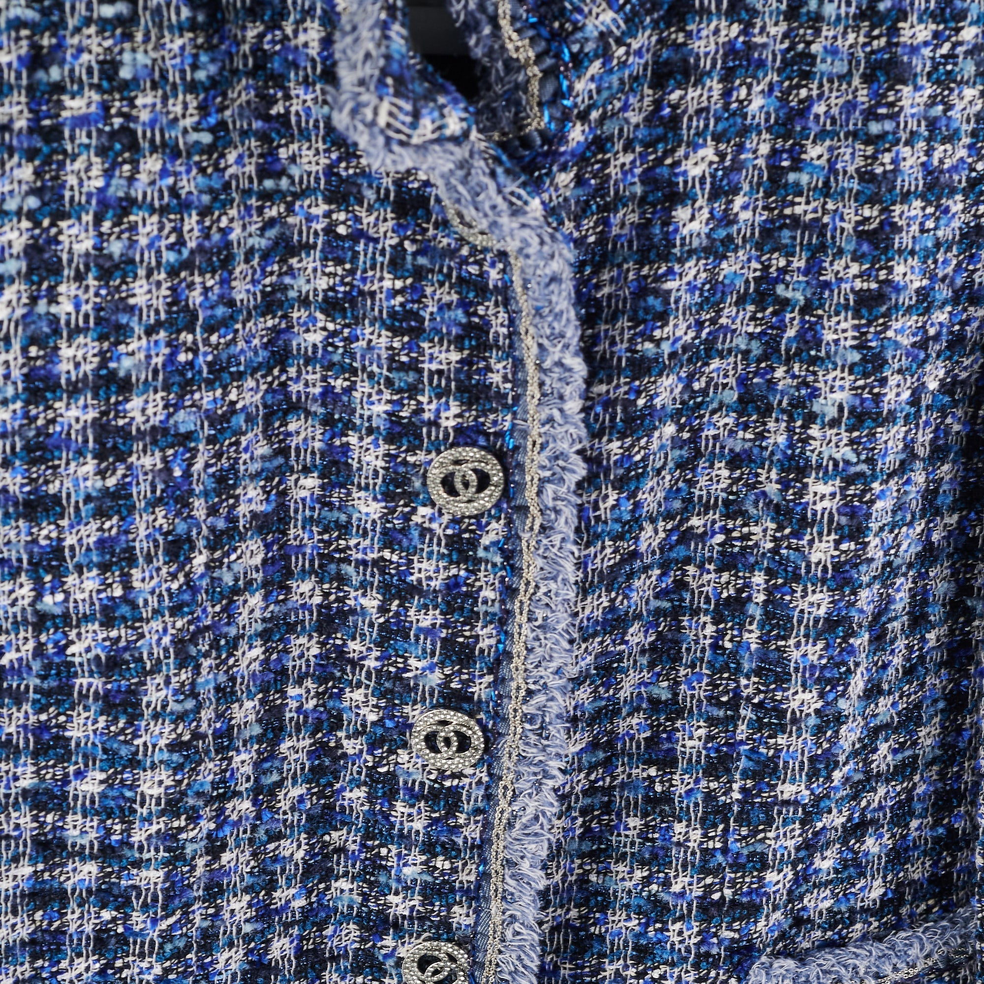 Chanel Tweed Jacket Blue