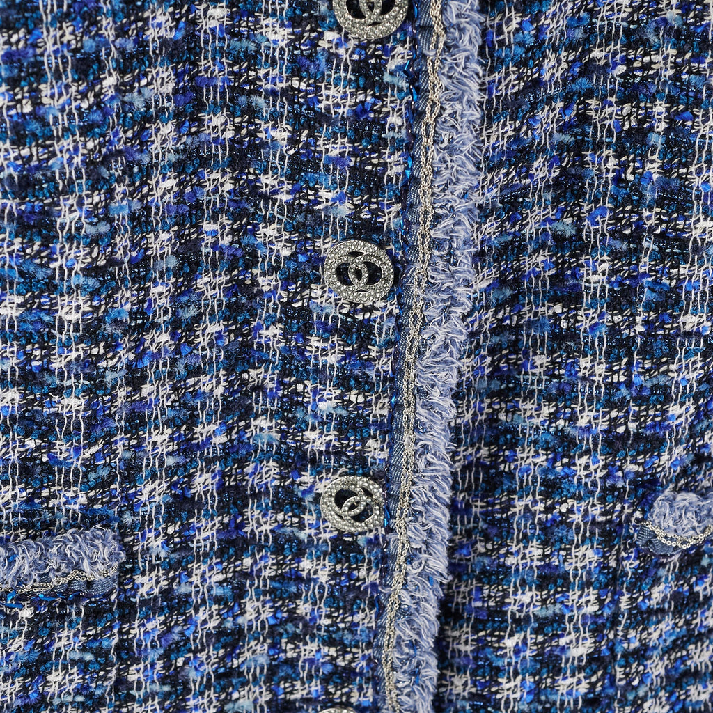 Chanel Tweed Jacket Blue