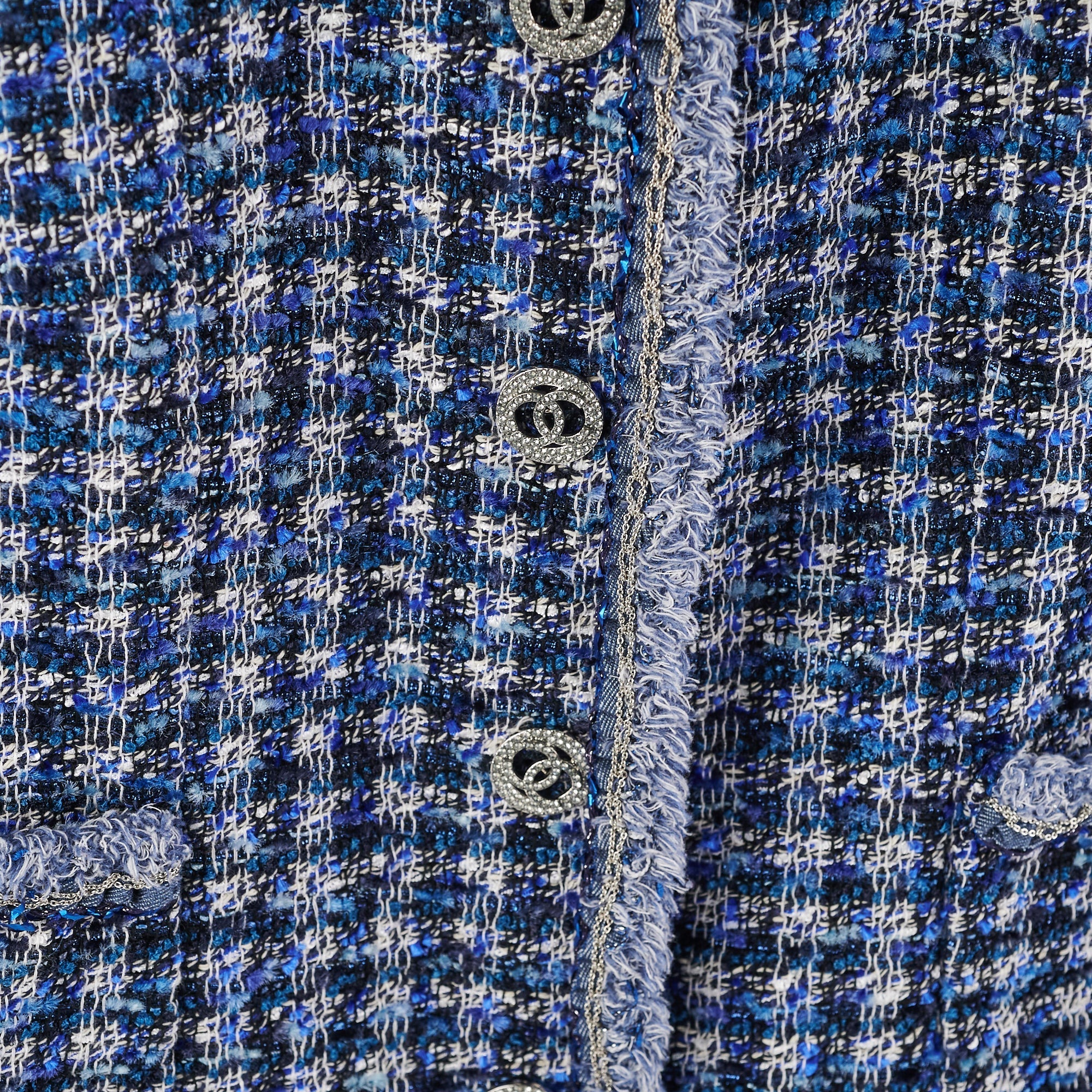 Chanel Tweed Jacket Blue